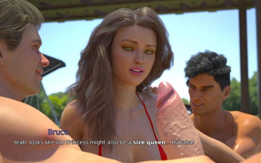 Yeni evli karım Sophia'nın en iyi arkadaşlarımla tatilini uyanan İri göğüslü Kadın