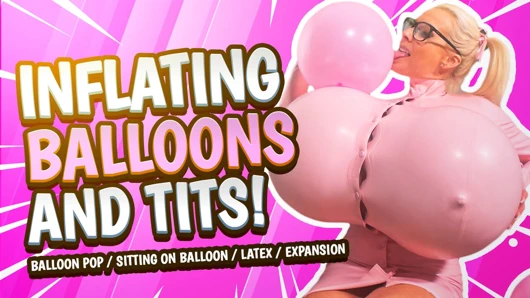 Lateks kıyafetli balonlar ve memeler! Balloon Popping