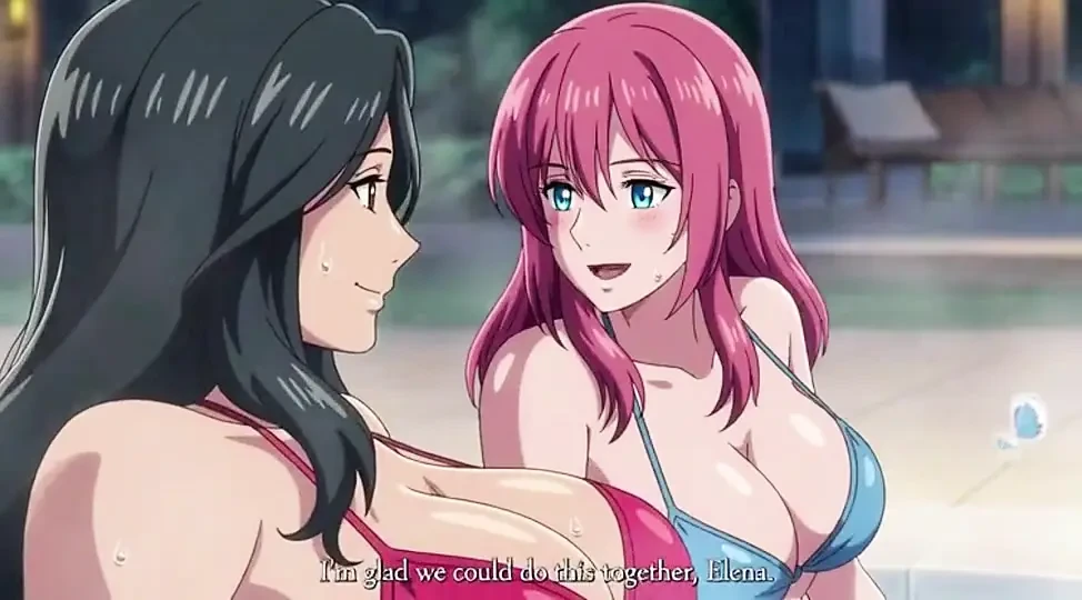Stepmom and stepsister taking hot bath and pressing togather