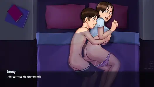 Üvey kız kardeş çarşafları bırakarak gecenin ortasında sikişiyor - yaz mevsimi efsanesi