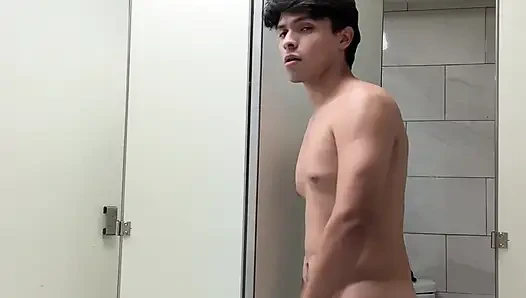 Masturbating in a public restroom