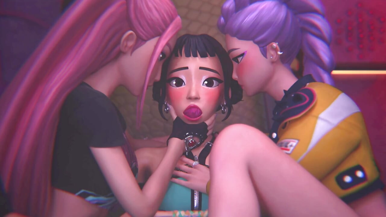 Lesbian College Girls Femdom FFF Threesome (3D Animation)