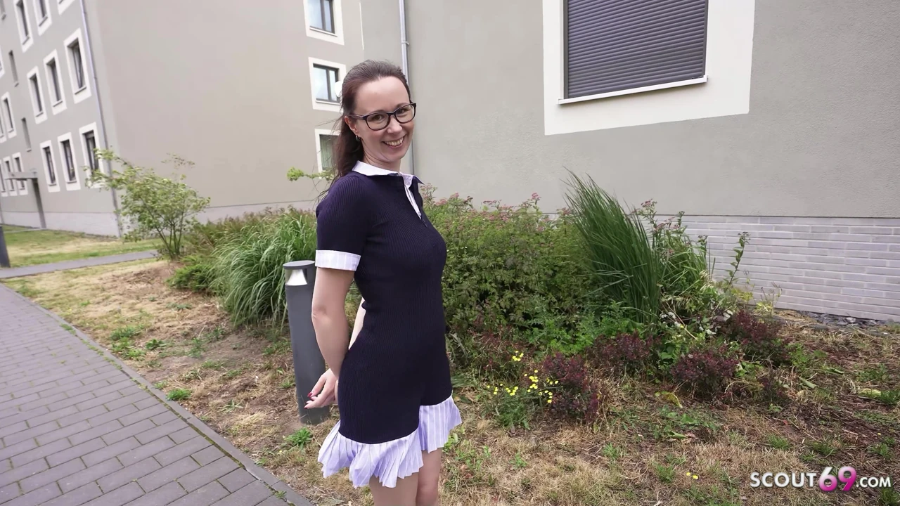 GERMAN SCOUT – Slim and Shy German Glasses Student Girl Ronya Rabe at Casting Fuck