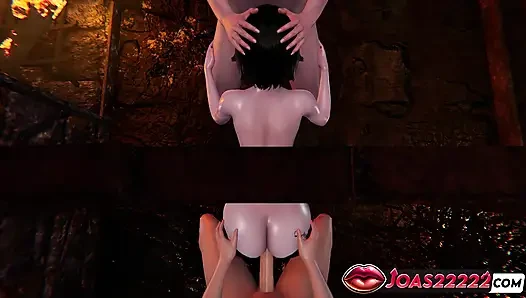Alice grup seks partisi 3d hentai - iki yarak sakso, duvar deliği ve kaldırma dp dölleme