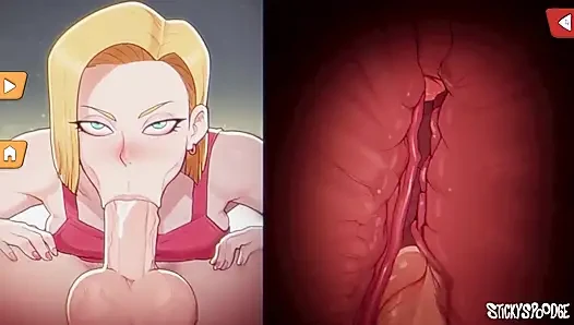 Android 18 Gears derin - Android 18'in yüzünü sütle dolduruyor