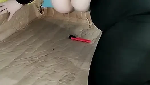 Külotsuz şeffaf taytlı üvey anne.