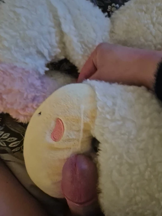 Peluş inek üzerine boşalma