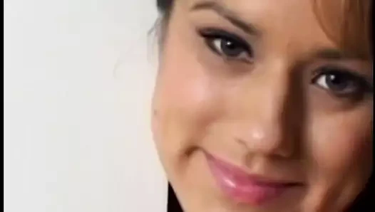 Horny long haired brunette with nice tits sucks on guys big dick