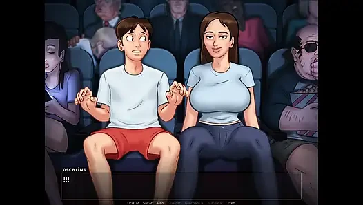 Stepmom and stepsister fuck the lucky tenant when they're alone with him - summertime saga