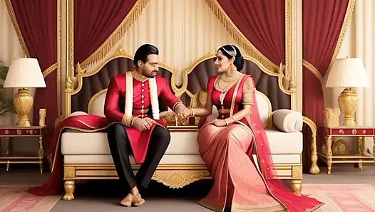 Hintli ateşli çift ranz yapıyor ve seks için oyo odasına gidiyor