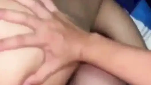 Horny MILF moans while getting fucked hard in doggy-style by a big cock.