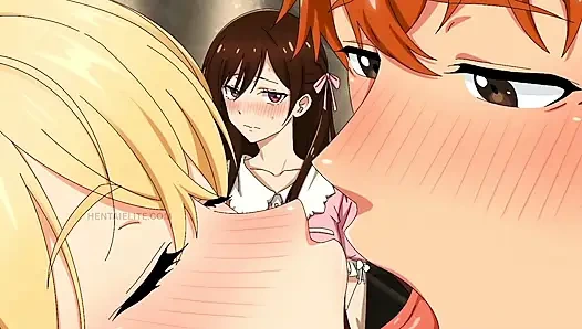 Hizmetçimiz bizi sikmeye karşı koyamadı ve ateşli bir üçlü sekse katıldı - animasyon seks