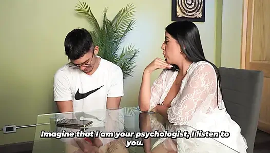 Busty stepmother learns her stepson has never had sex, so she wants to be his first.