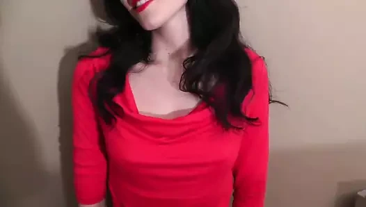 Deutsche kız arkadaş kırmızı elbise oralcreampie