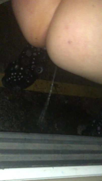 My stepmom pissing in public after she takes my warm cum in her pussy!