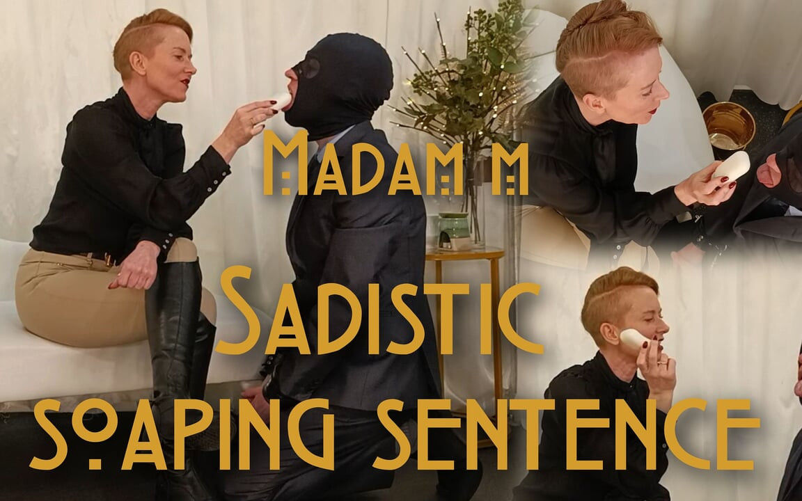 Sadist sabunlama cümlesi, aşağılayıcı ağıza boşalma sabunlu ceza