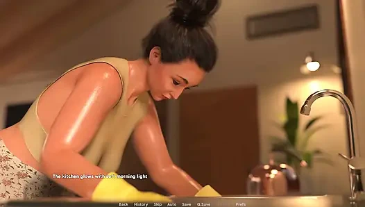 Wihte foam tarafından exibitionist evli kadın - üvey anne ile duş seksi, çıplak yoga 5