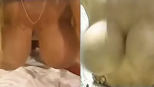 Lisa lipps yüz &amp; dev sahte göğüsler zıplayan yük alır