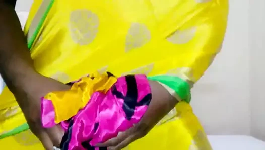 Saten sari ateşli boşalma