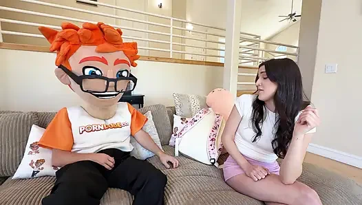 My New Shaved Petite Stepdaughter Becca Blair Gave Me An Amazing Footjob Then Rode Me Hard On PornDudeCasting