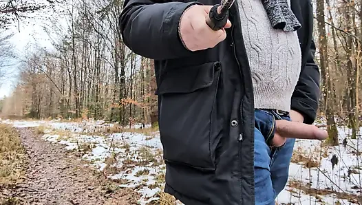 Walking with a tail outside in public