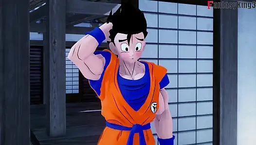Chichi lavaboya sıkışıyor ve Gohan onu sikiyor - dragonball zex serisi