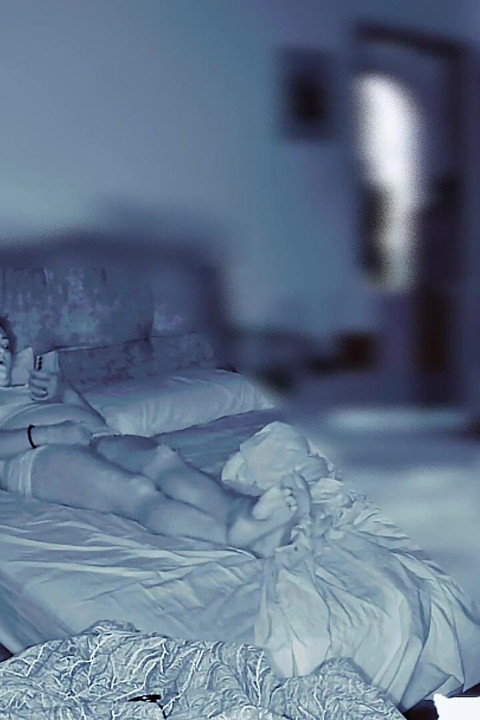 Wife Secretly Masturbates in the Room While Her Husband Is at Home and Watches Her