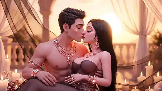 Extreme Close-Up Desi Kissing - Gold Jewelry Mein Sexy Indian Girl Aur Handsome Boy Ki Full Romantic Night