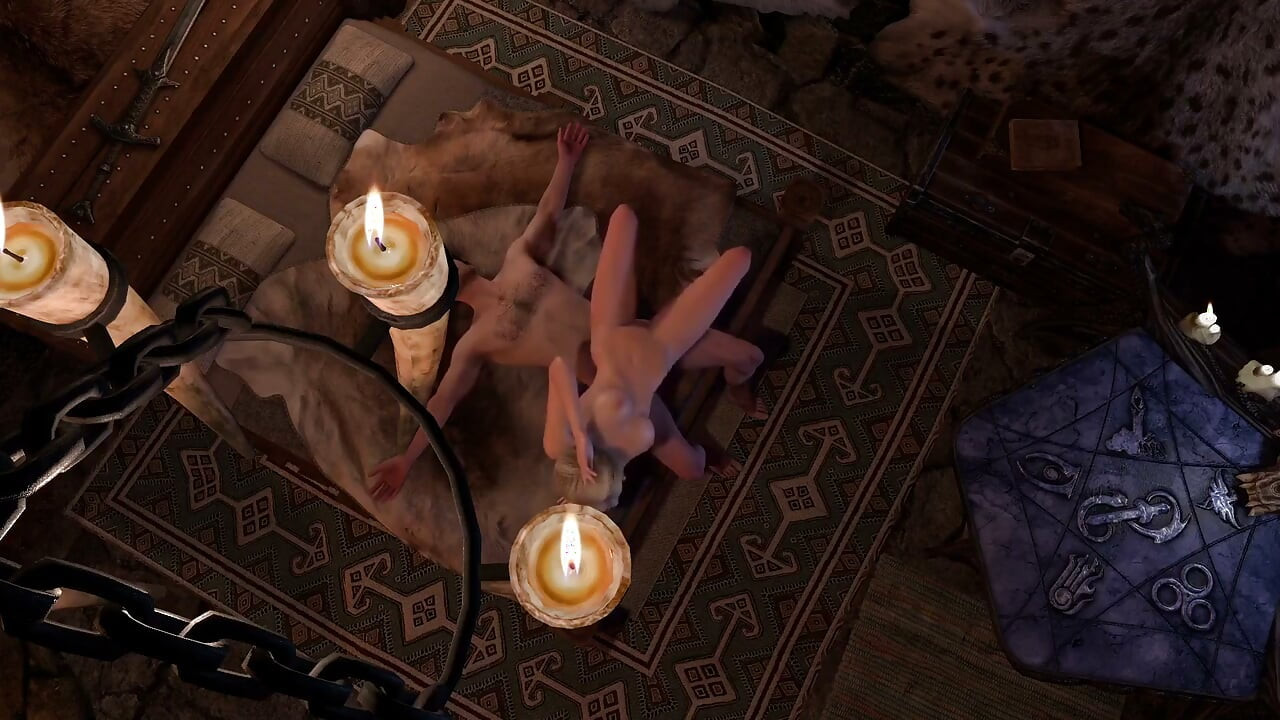 İnce sarışın yarağa yandan biniyor: skyrim porno parodi