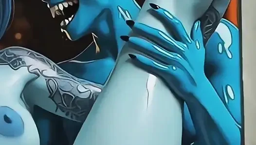 NEON DREAMS - WATER SLUT MONSTER IS HUNGRY FOR CUM!