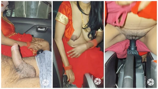 Sezon 167. Kırmızı sari giyen yenge arabada kıyafetlerini çıkarıyor ve sikişiyor