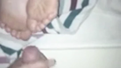 Exploding on her white soles