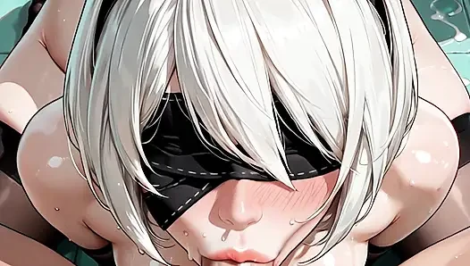 Nier 2B - dölleme ateşi vücudu vahşi ve öfkeli yapay zekayı ateşlüyor