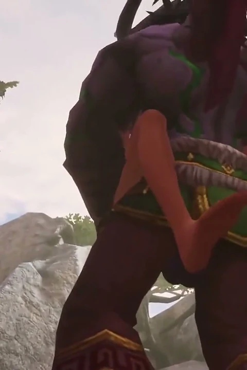 Illidan stormrage stand lift ve carry ateşli kızıl saçlı bir elfle sikişiyor - warcraft parodisi