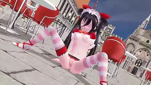 Mmd seksi bebek küçük göğüsler ve pürüzsüz kedi gv00082