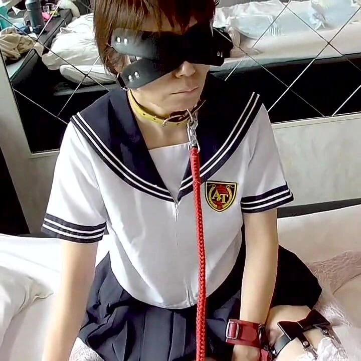 Mayu no63, gırtlağına kadar alma, çizgili külot denizci kıyafetleri, anal kuyruk