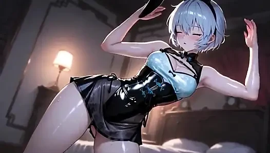 Ai anime kız rei ayanami ateşli seksi kıyafetler gösteri derlemesi