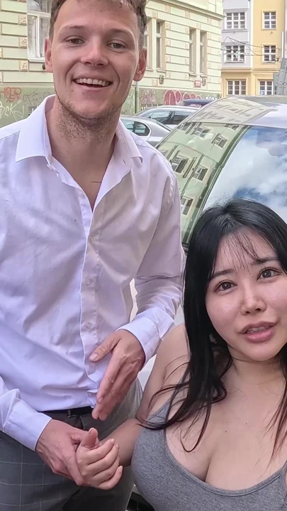 Asian girl masturbate with her big natural tits for money