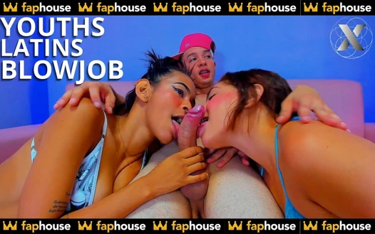 Genç latin sürtükler büyük bir yarağa ateşli sakso çekiyor