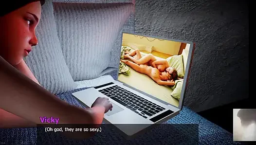 Virgin 18 plus üvey kızı üvey babası tarafından odasındayken yakalanıyor