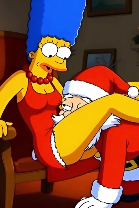 Noel Baba Noel Gününde Evli Ev Hanımı Marge Simpson'ı Sikiyor