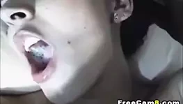 Girl eats boy’s cock and he cums in her mouth