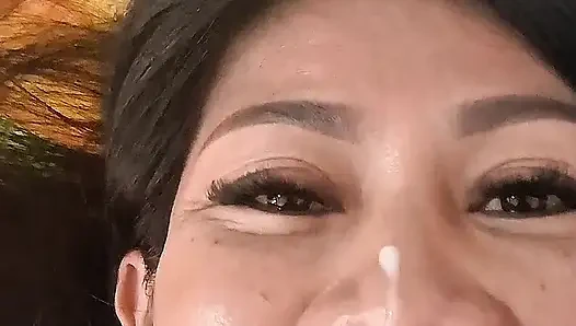 Asian Thai Milf blowjob and cum swallow
