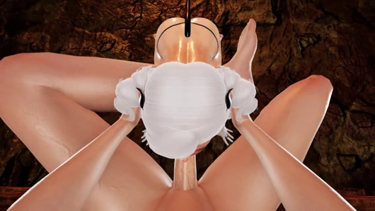 Çoraplı seksi succubus ateşli yuuko - 3 boyutlu hentai elle muamele okşuyor, yakın çekim frenulum büyük yarak için yalıyor