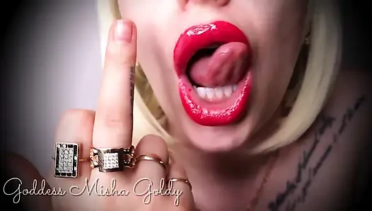 Orta parmaklarım ve aşağılamalarım kırmızı dudaklarımdan aldığın bir ereksiyonu vurmaz, ama hatta arttırır!