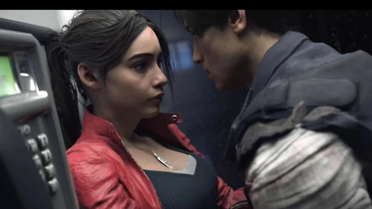 Claire redfield ve leon bir telefon kulübesinde