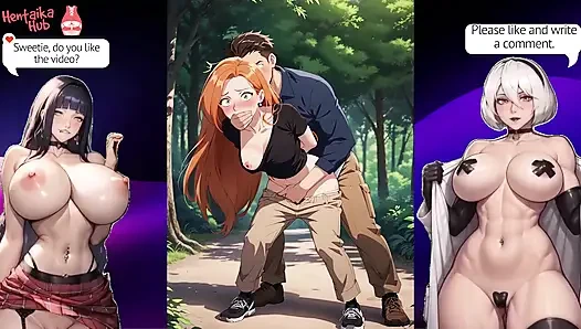 Ateşli kaltaklarla 2 boyutlu hentai derlemesi