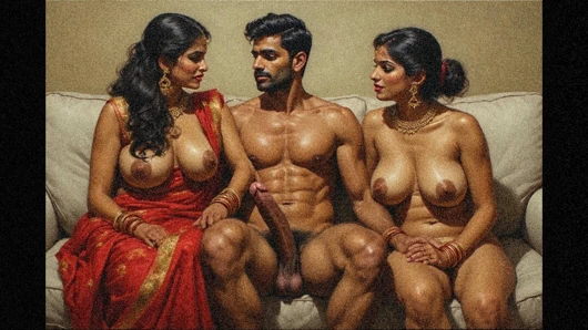 Wife sharing her husband's cock with her neighbour aunty