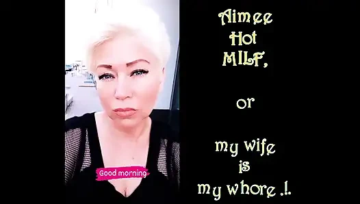 Büyüleyici Rus sürtük evli kadın Aimee: tıraşlı olgun amında dildoyla solo ve kocasının yarağına biniyor...))