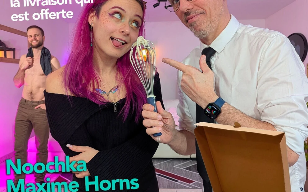 Delivroubignole трахается и заполняется рядом с ее свиданием с Maxime Horns, Noochka Davy